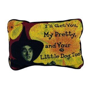 Wizard Of Oz Wicked Witch Tapestry Pillow With "Ill Get You My Pretty" Quote